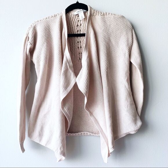 — WHBM — Cream Cotton/Rayon Knit Cardigan Size S - Picture 1 of 7